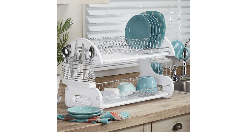 lot 92 image: 2-Tier Dish Rack open box Retail $3...