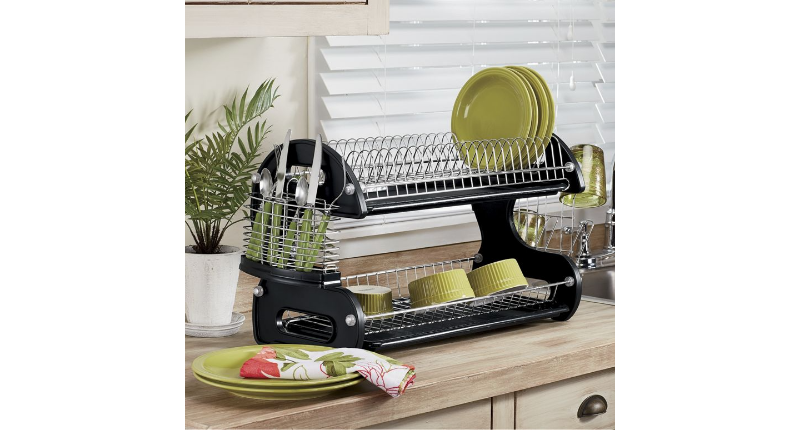 lot 126 image: 2-Tier Dish Rack open box Retail $3...