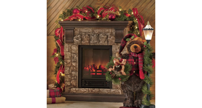 lot 218 image: Faux Stone Fireplace open box, unte...