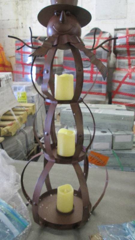 lot 79 image: Metal Snowman with Pineconesopen bo...