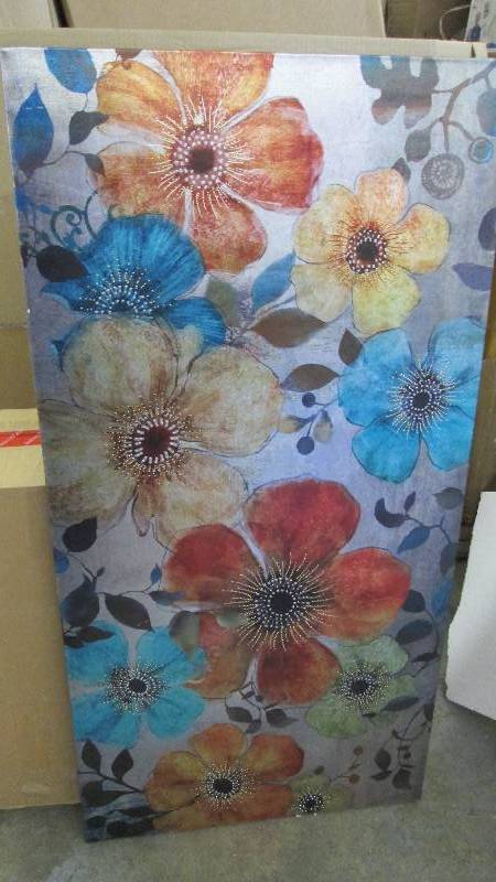 lot 83 image: Colorful Flowers Canvas Print open ...