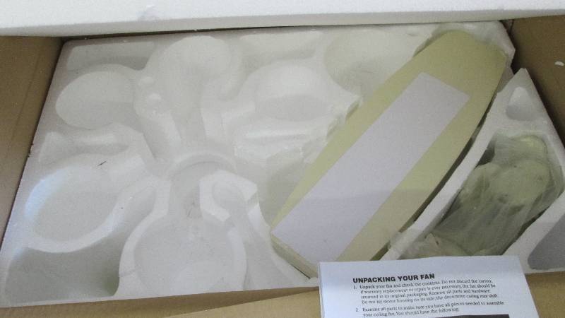 lot 91 image: Romantic Ceiling Fan open box, unte...