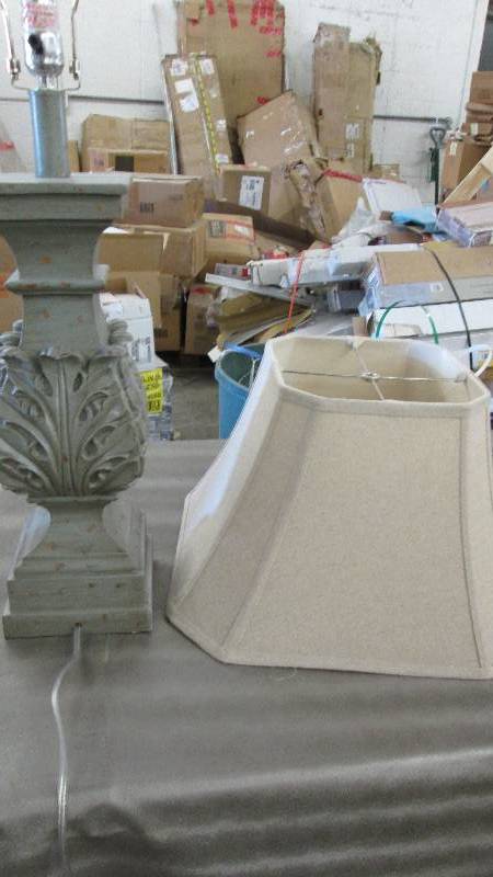 lot 175 image: Table Lamp with Shade open box, scr...