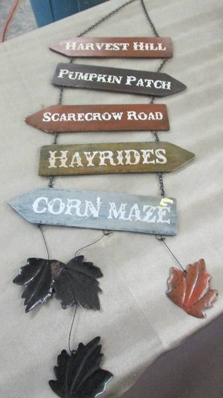 lot 198 image: Metal Fall Dcor Sign...
