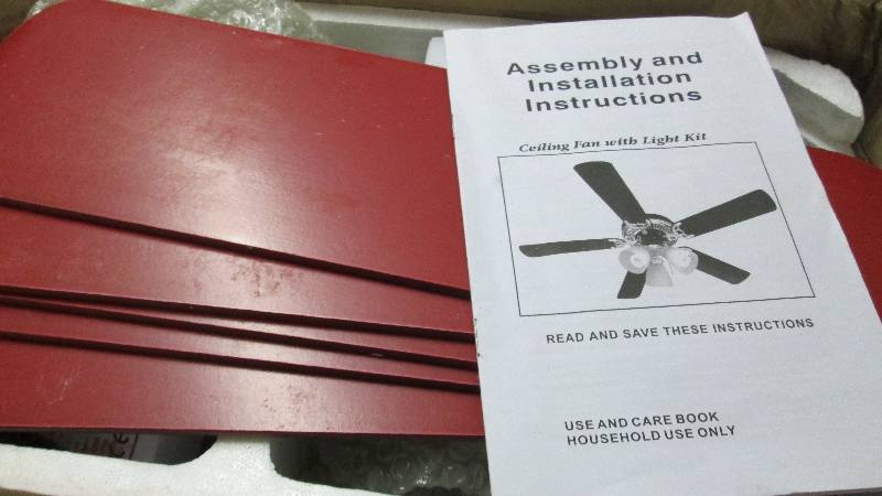 lot 202 image: Ceiling Fan & lights with 2(Reversi...