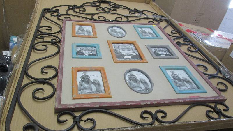 lot 211 image: Large Scroll Distress Photo Frame C...
