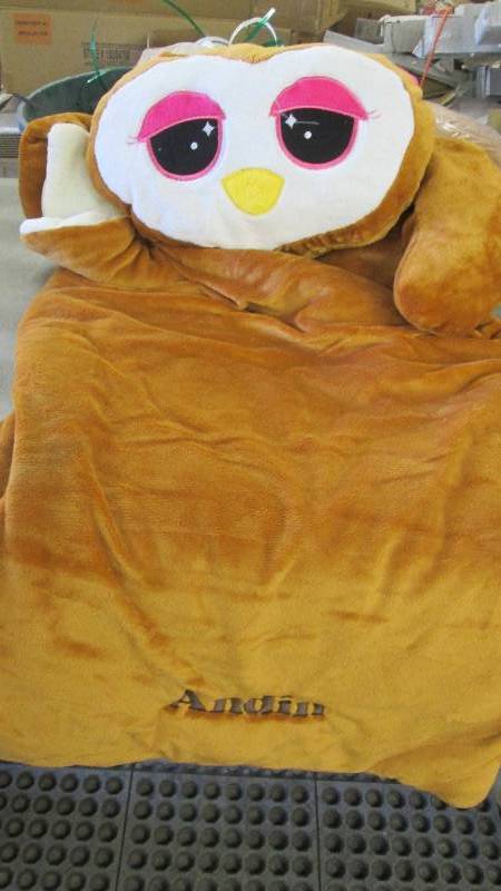 lot 224 image: Pre-Personalized Owl Sleeping Bag...