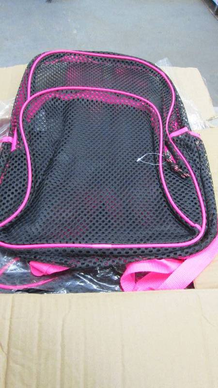 lot 264 image: Lot of 7 BlackHot Pink Mesh BackPa...