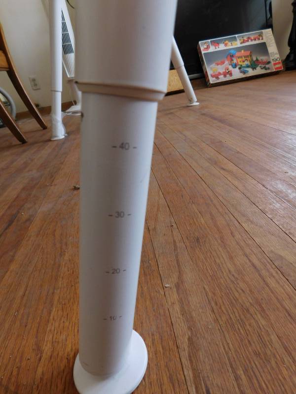 lot 13 image: White Glass Adjustable Table