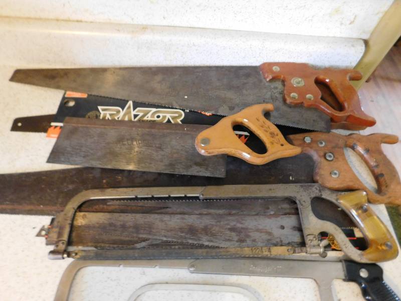 lot 98 image: Misc. Lot of Vintage Hand Saws