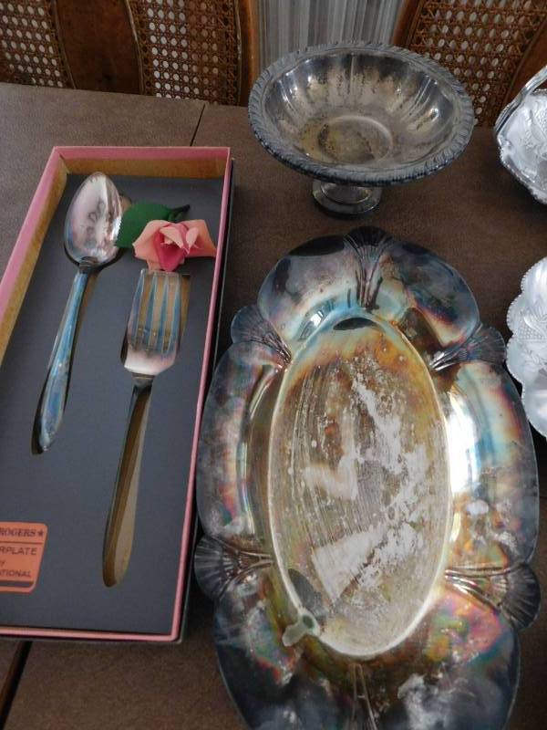 lot 115 image: Silver Serving Dishes