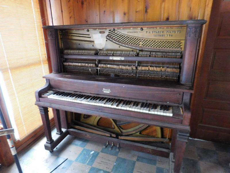 lot 122 image: Antique Starck Cabinet Grand Piano