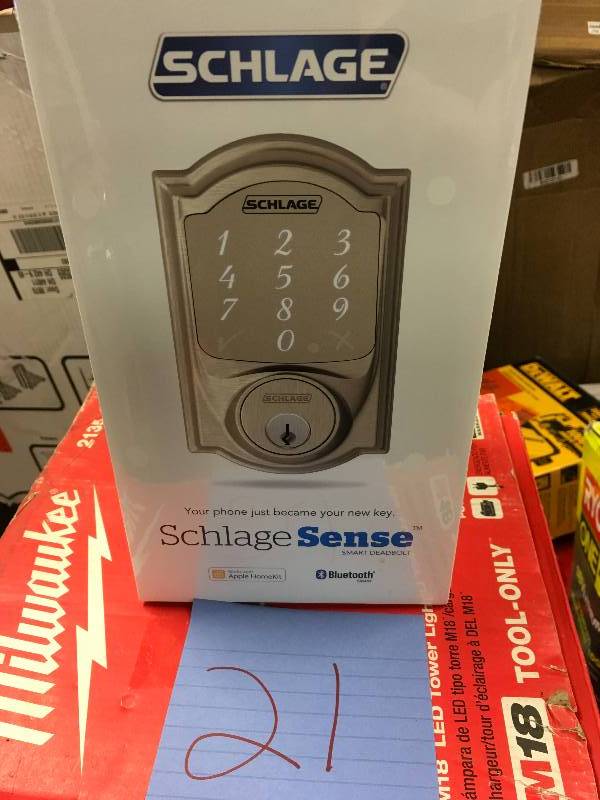 Schlage Camelot Satin Nickel Sense Smart Lock new