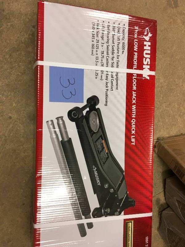Husky 3 low profile floor jack with quick lift capacity 6000 lbs new