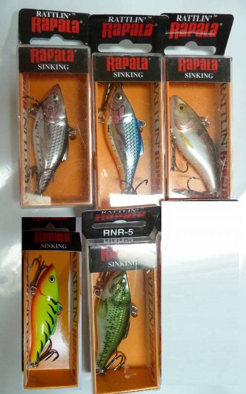 5 Rapala lures - Shad, Silver, Silv...