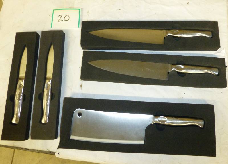 new knives, cleaver, 2 chef and 2 p...