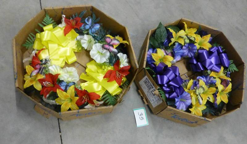 2 memorial wreaths...