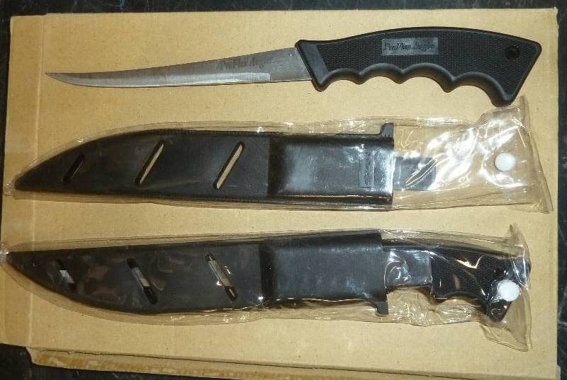 Two Pro flex Filet Knives with plas...