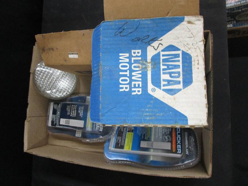 lot 9 image: Car Parts, Napa Blower Motor, John Deere Headlights, Wireless Keypad Entry