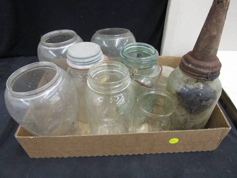 lot 54 image: Old Jars, Chicken Water Baseand Oil Jar