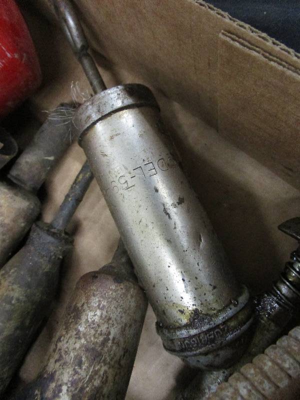 lot 96 image: Rustic Grease Guns and Flexible Funnels