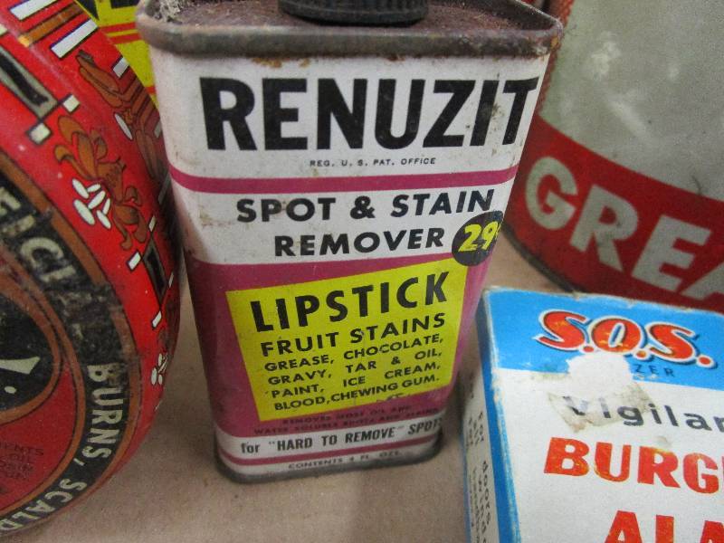 lot 99 image: Old Metal Cans Some Full