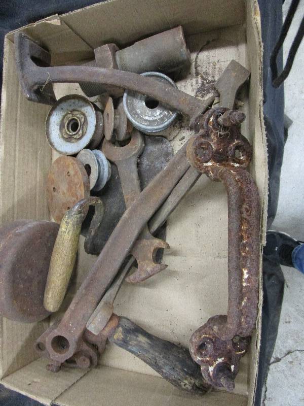 lot 125 image: Old Barn Door Handle and Metal Pieces