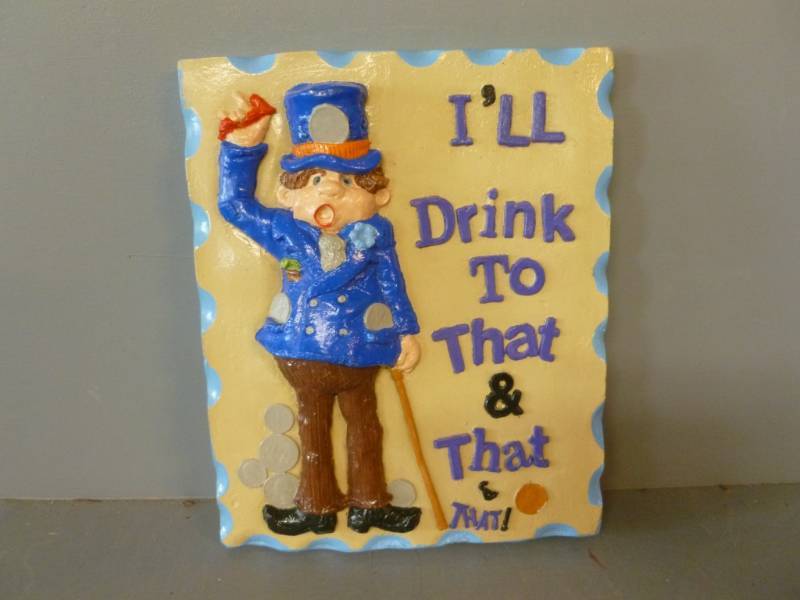 Vintage Chalkware Sign