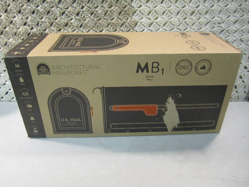 MB1 Post Mount Mailbox with Red Fla...