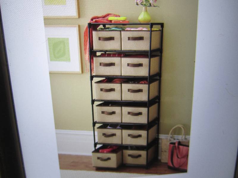 12 Drawer Organizer in Tan 49.25 H...