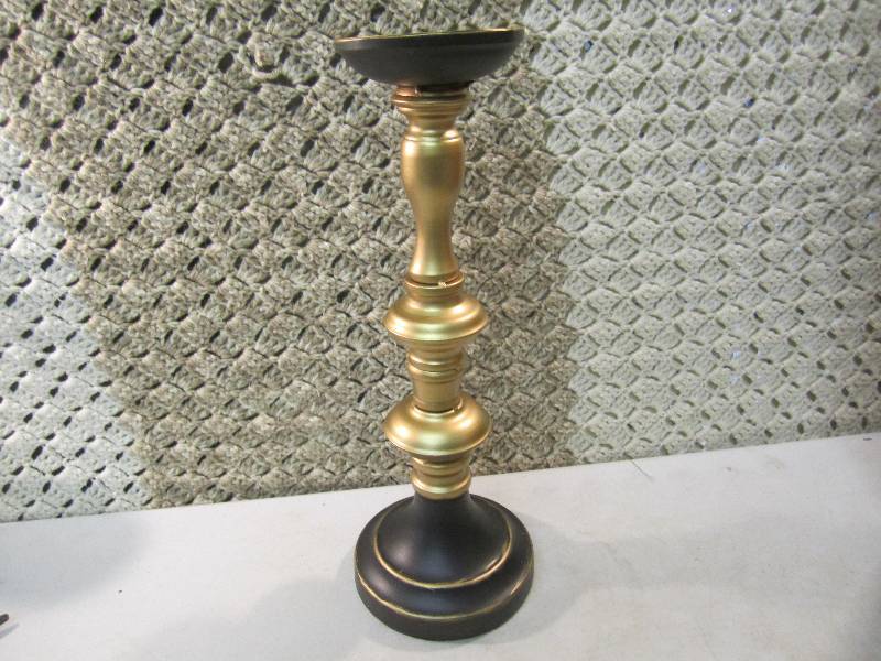 Large Turned Candlestick BlackGold...