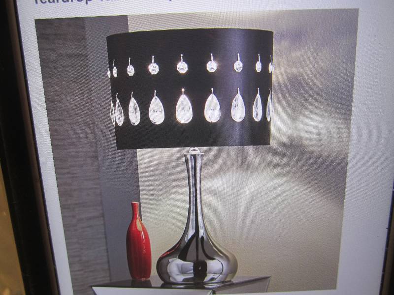Teardrop Table Lamp Black Shade wit...