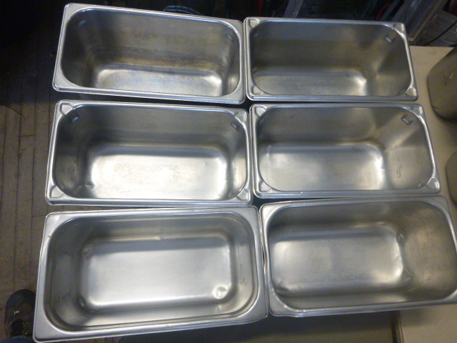 lot 20 image: 6 Stainless Steel Steam Pans