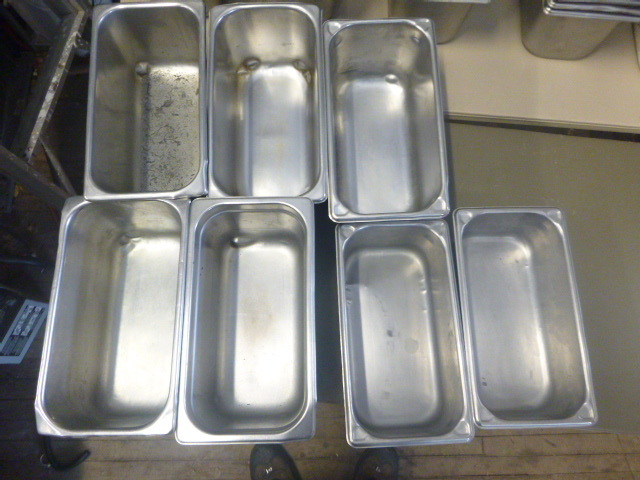 lot 22 image: 7 Stainless Steel Steam Pans