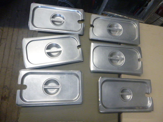 lot 24 image: 6 Stainless Steel Steam Pan Lids