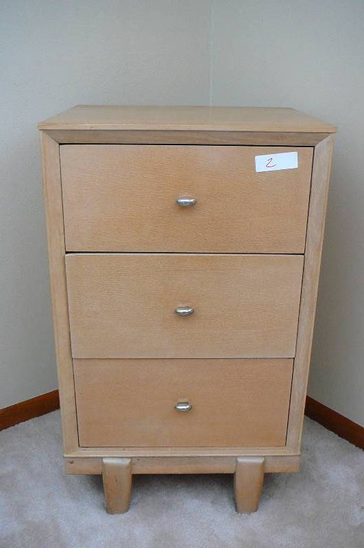 lot 2 image: Vintage Blonde Nightstand