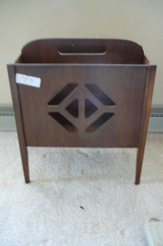 lot 77 image: Vintage Wood Magazine Holder