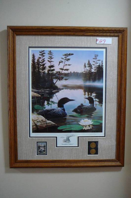 lot 129 image: Collector Loon Print  Boundary Waters