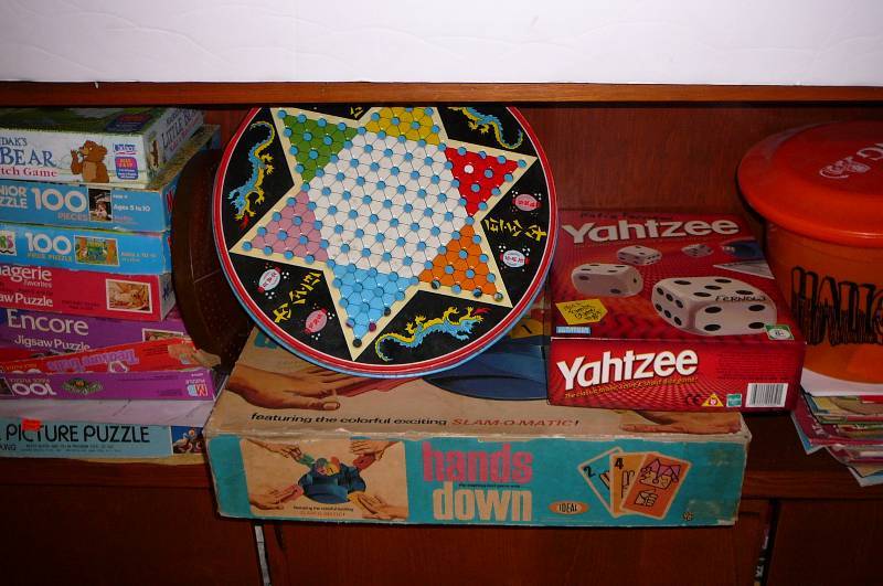 lot 228 image: Vintage Chinese Checkers Game, Vintage Hands Down Game, Puzzles, Colors, Coloring Books, Misc. McDonalds Happy Meal Toys