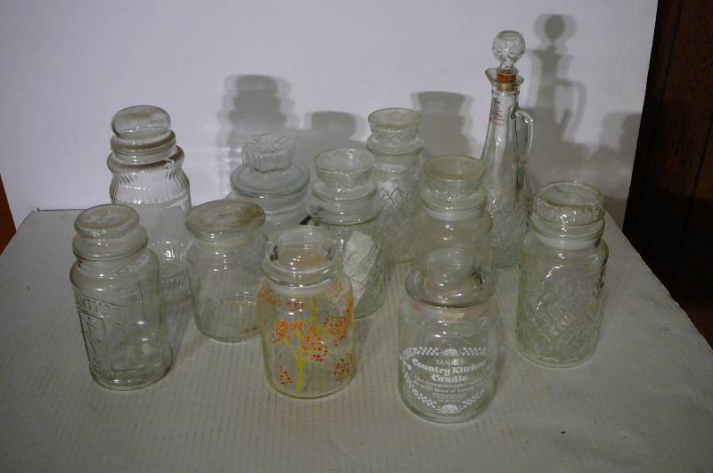 lot 350 image: Various Glass Storage Jars with Lids