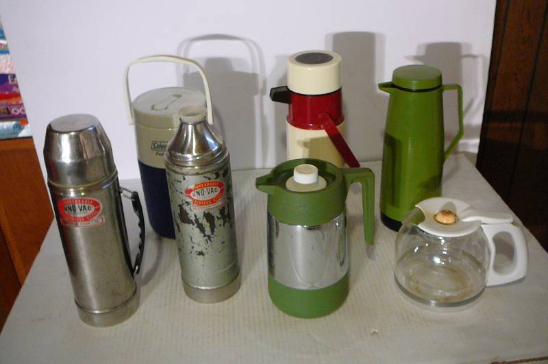 lot 357 image: Insulated Coffee Servers, Picnic Jug, Mr. Coffee Pot, 2 Stainless Steel thermoses