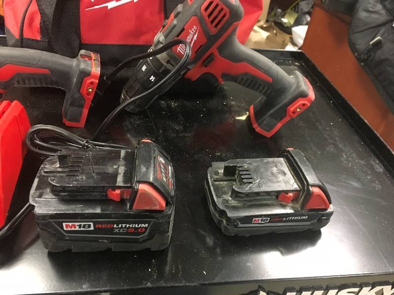 Milwaukee M18 18-Volt Lithium-Ion Cordless Hammer Drill Impact Driver Combo Kit (2 Tool) used in working condition