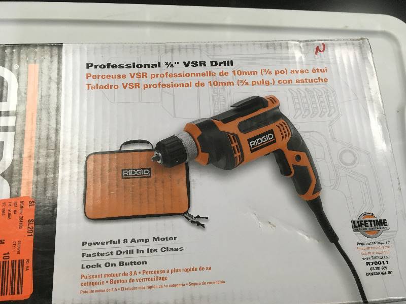 Ridgid  Professional  VSR Drill- Powerful 8 Amp Motor in like new condition