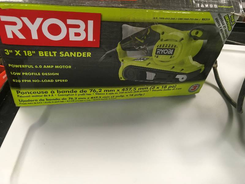 Ryobi 6.0 Amp 3 X 18 Belt Sander in like new condition