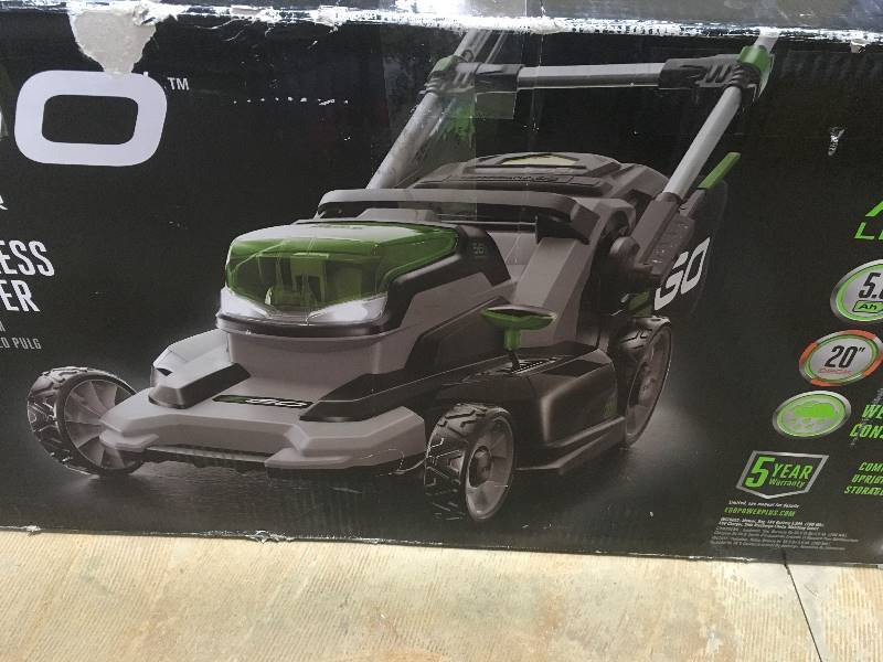 EGO 20 in. 56-Volt Lithium-Ion Cordless Battery Walk Behind Push Mower with 5.0Ah Battery and Charger Inculded not used