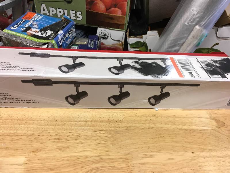 Hampton Bay 44 3-Light Tack Lighting Fixture Black new