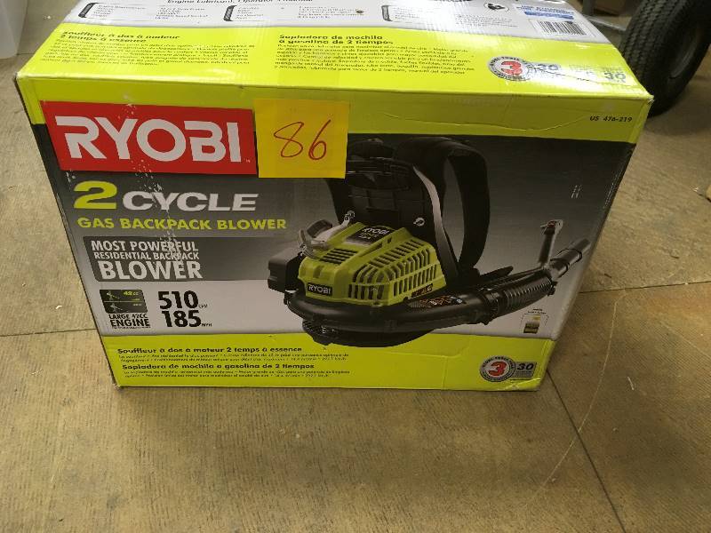 Ryobi 185 MPH 510 CFM Gas Backpack Leaf Blower in working conditions