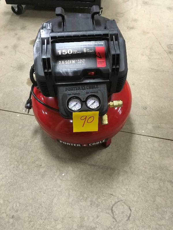 Porter-Cable 6 Gal. 150 PSI Portable Electric Pancake Air Compressor in like New working conditions