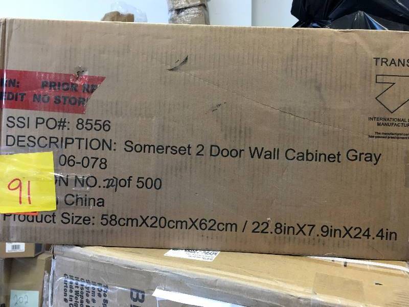 Somerset 2 Door Wall Cabinet Gray not used