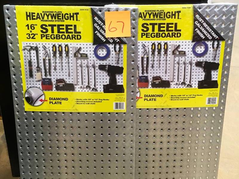 Diamond Plate Heavyweight Pegboard System 16x 32 - Lot of 2
